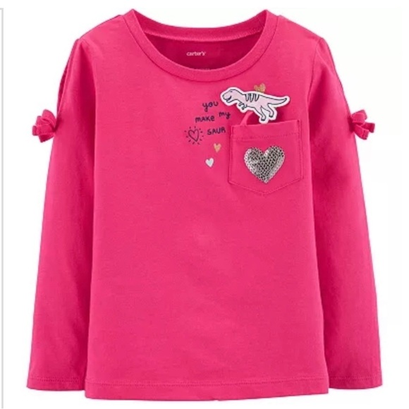 Carter's Other - Carter’s Girls Toddler Shirt interactive jersey Cold Shoulder long Sleeve 3T
